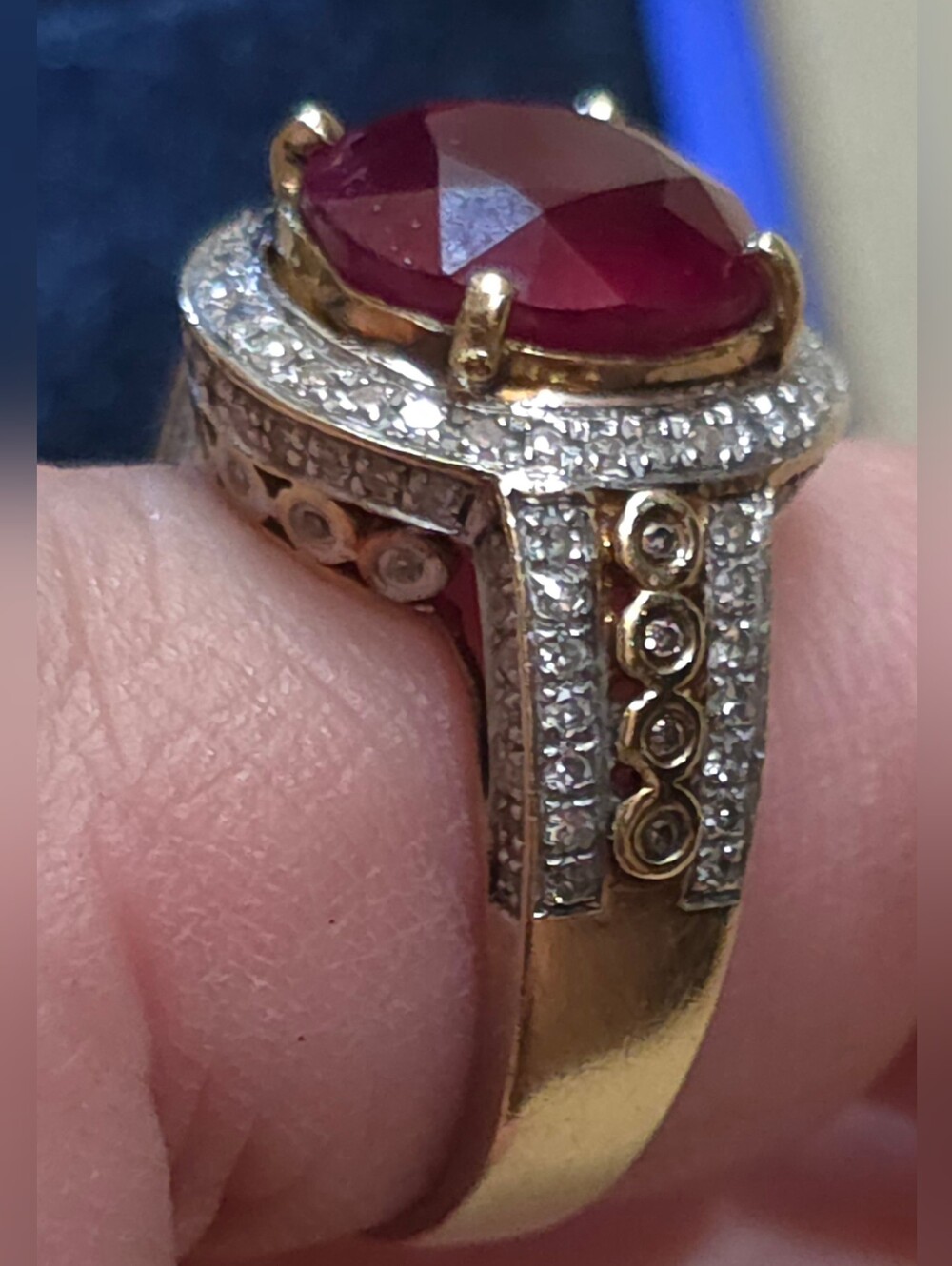 14K GENUINE NATURAL RUBY AND DIAMOND RING 5.36 Gr 189 DIAMONDS 5 CT RUBY SZ 6.5 - Picture 3 of 10